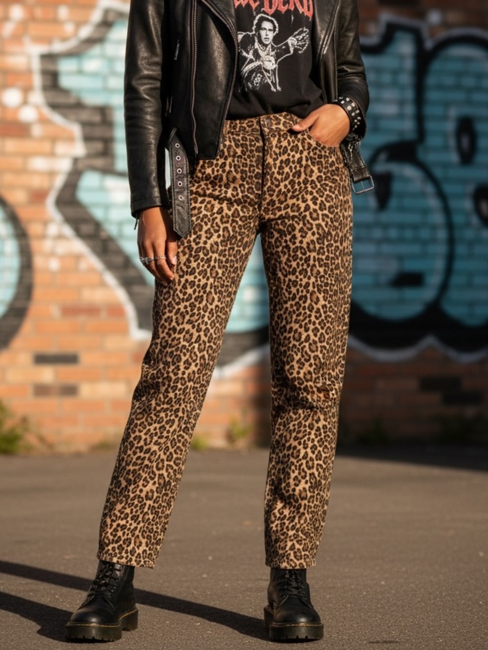 Vero Moda Leopard Print Wide Leg Pants - Brown, Black